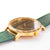 Florence green sandal wood watch gold