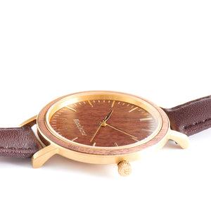 Woodstone Serenity Walnut Women's Wooden Watches - Silver Side
