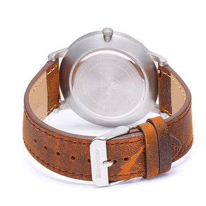 Florence walnut wood watch silver