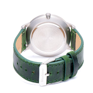 Florence green sandal wood watch silver