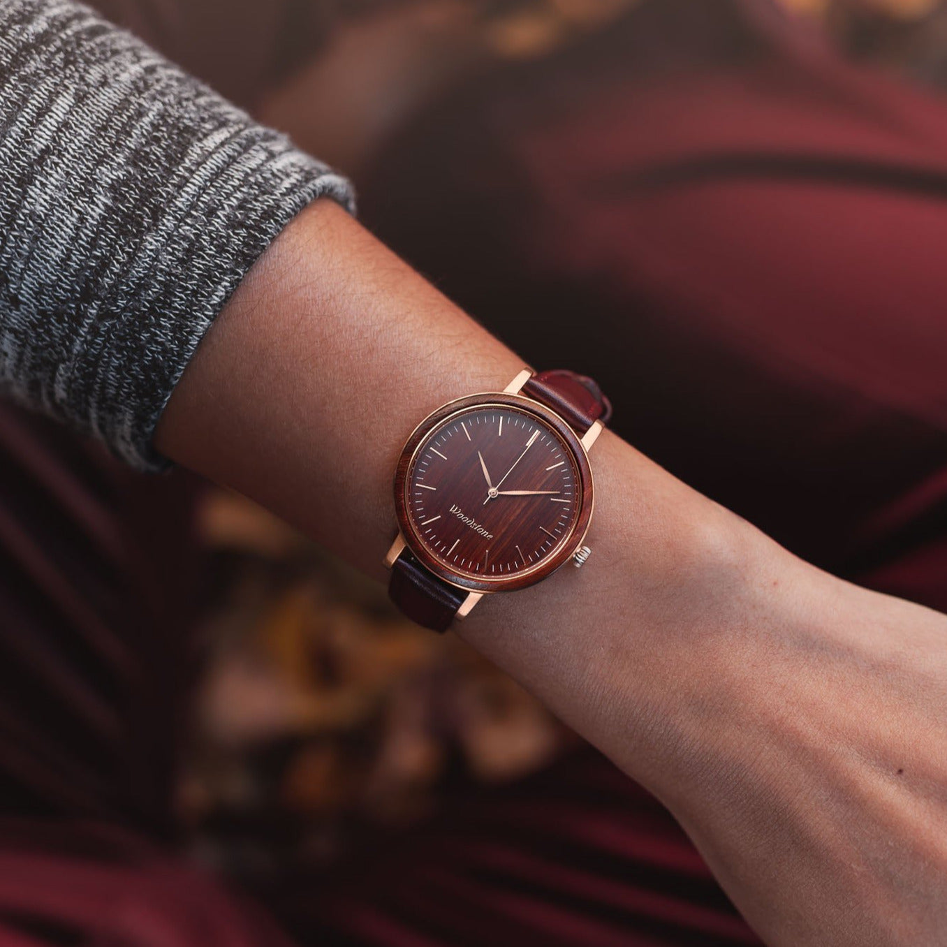 Woodstone Serenity Rosewood Women's Wooden Watches - Rosegold