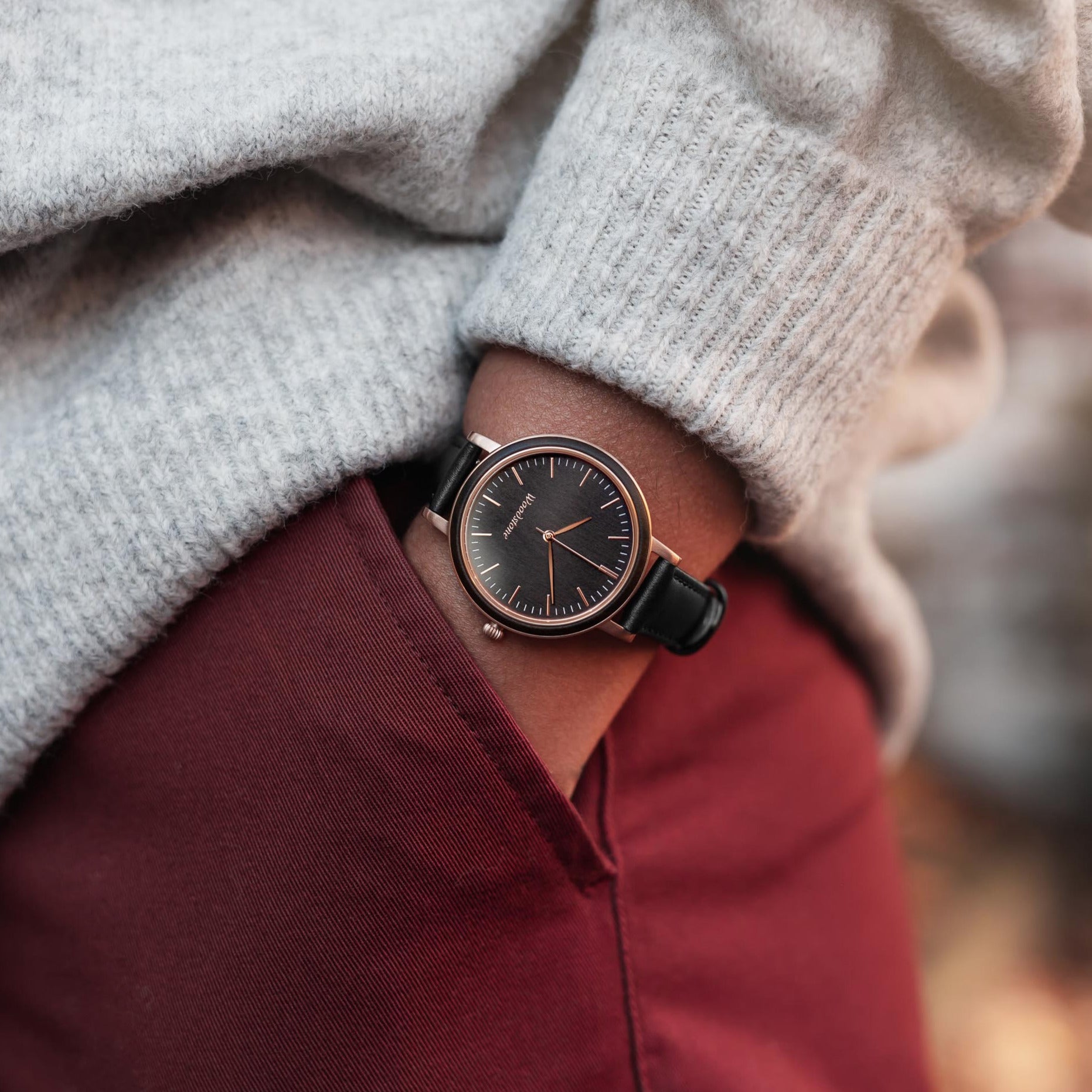 Serenity Black Sandalwood - Rose Gold Women's Wooden Watch