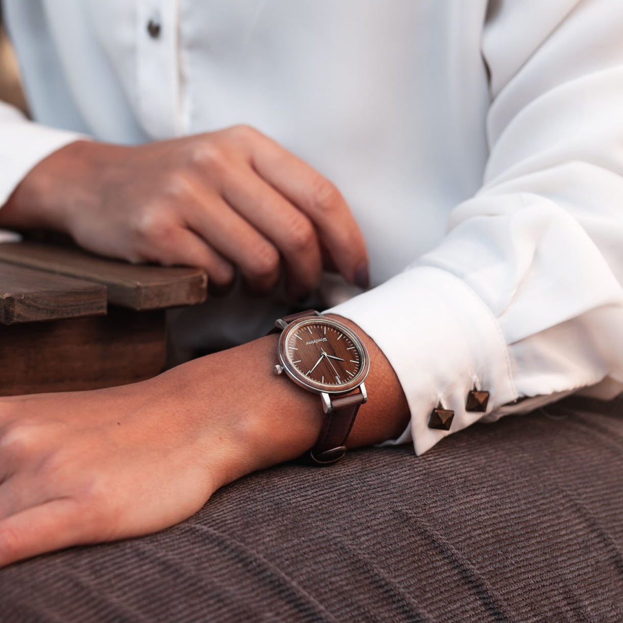Woodstone Serenity Walnut Women's Wooden Watches - Silver