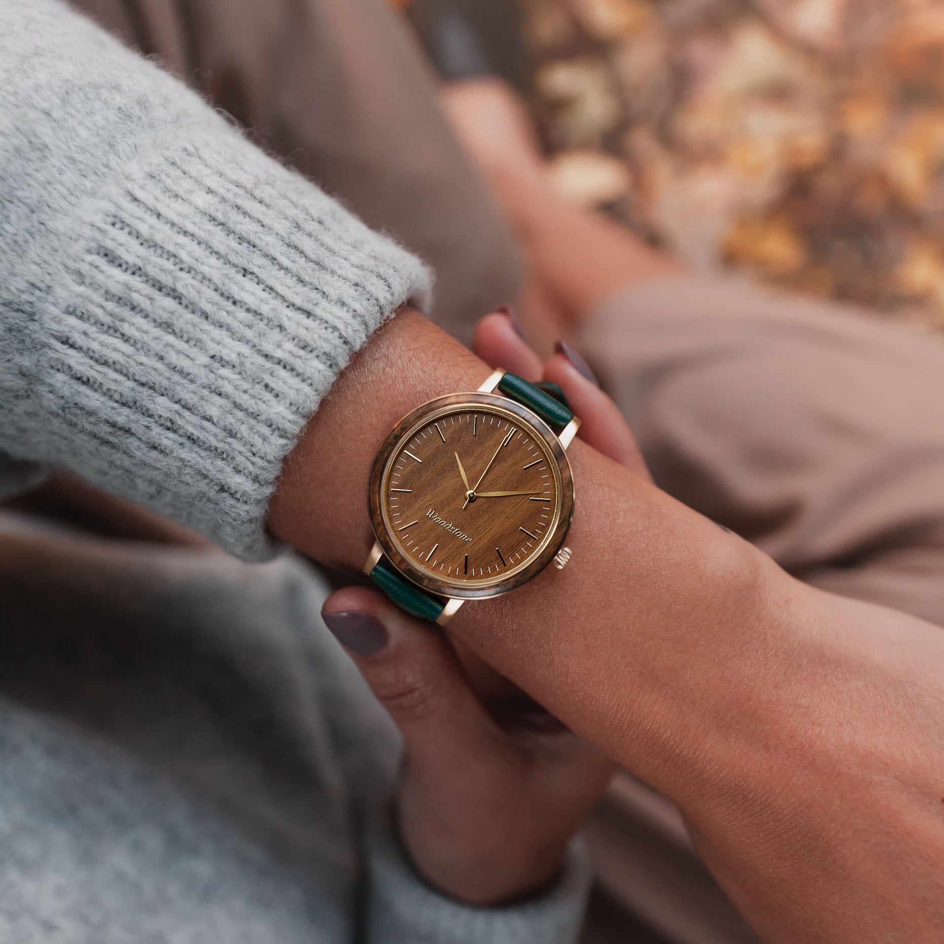 Serenity Green Sandalwood - Gold Women's Wood Watch