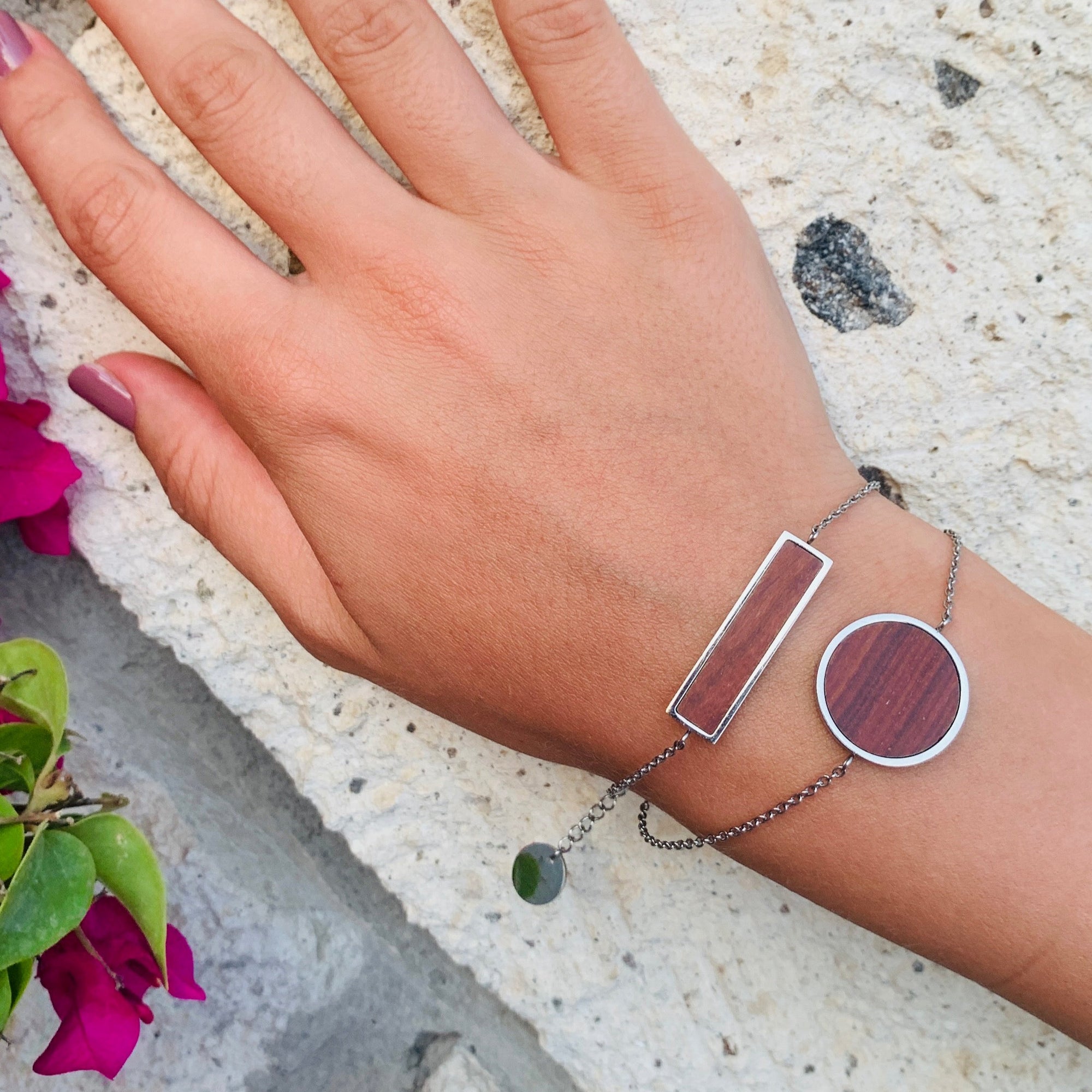 Harmony  Rosewood - Silver Bracelet