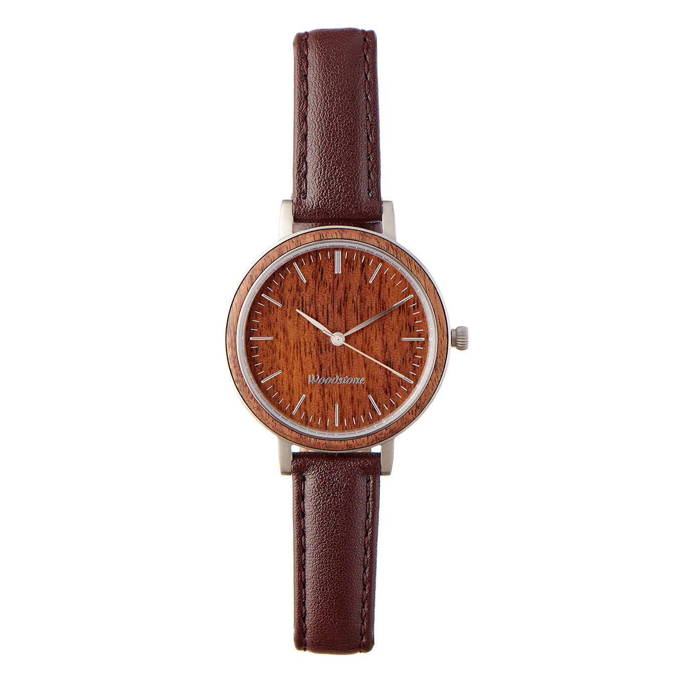 Woodstone Serenity Walnut Women's Wooden Watches - Silver
