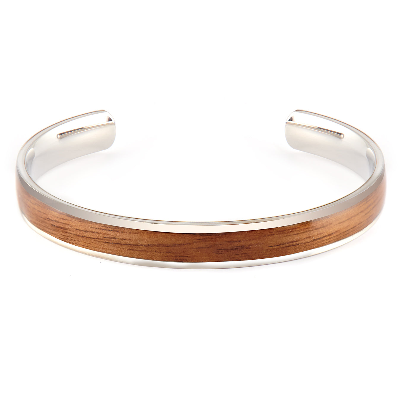 Diana Walnut - Silver Bangle